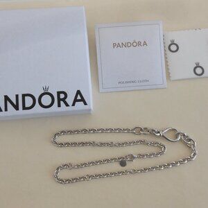 Pandora Sterling Silver Chunky Infinity Knot Chain Necklace 19.5"